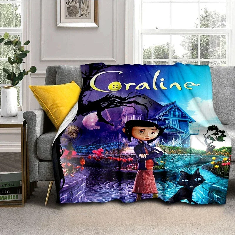 Home Textiles Bedding - Coraline-Manta de película súper suave Kawaii,