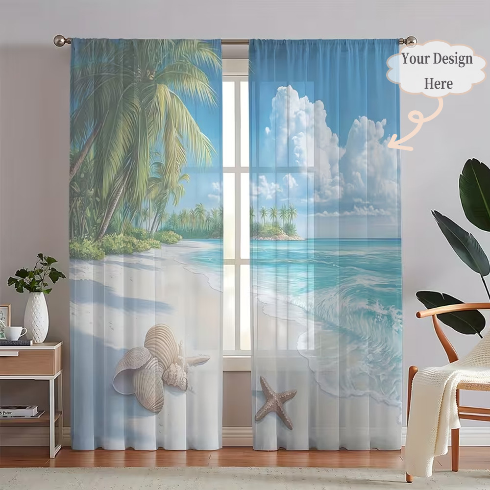 Home Textiles And Decor - Cortinas Transparentes Planas 2D Personalizadas (2