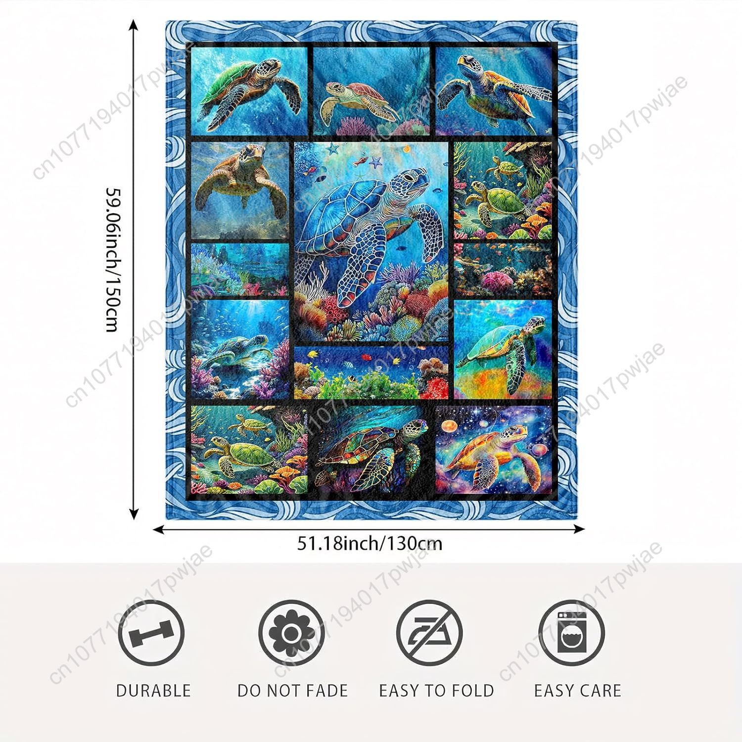 Manta de franela de tortuga ma - Home Textiles And Decor reseña y precio