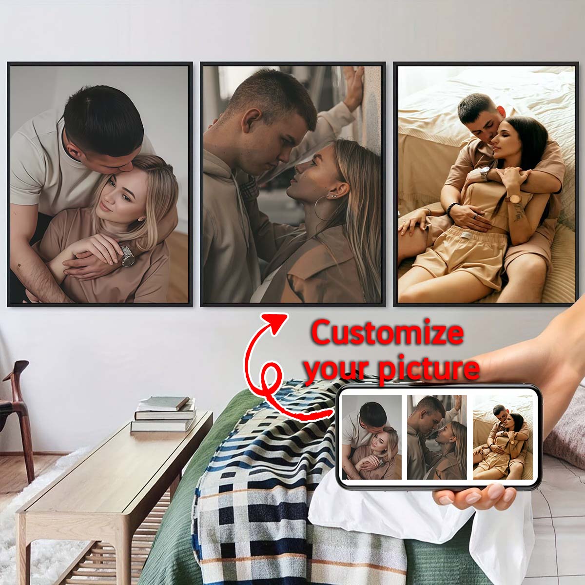 Tríptico - Cuadro de madera co - Home Textiles Fabric reseña y precio