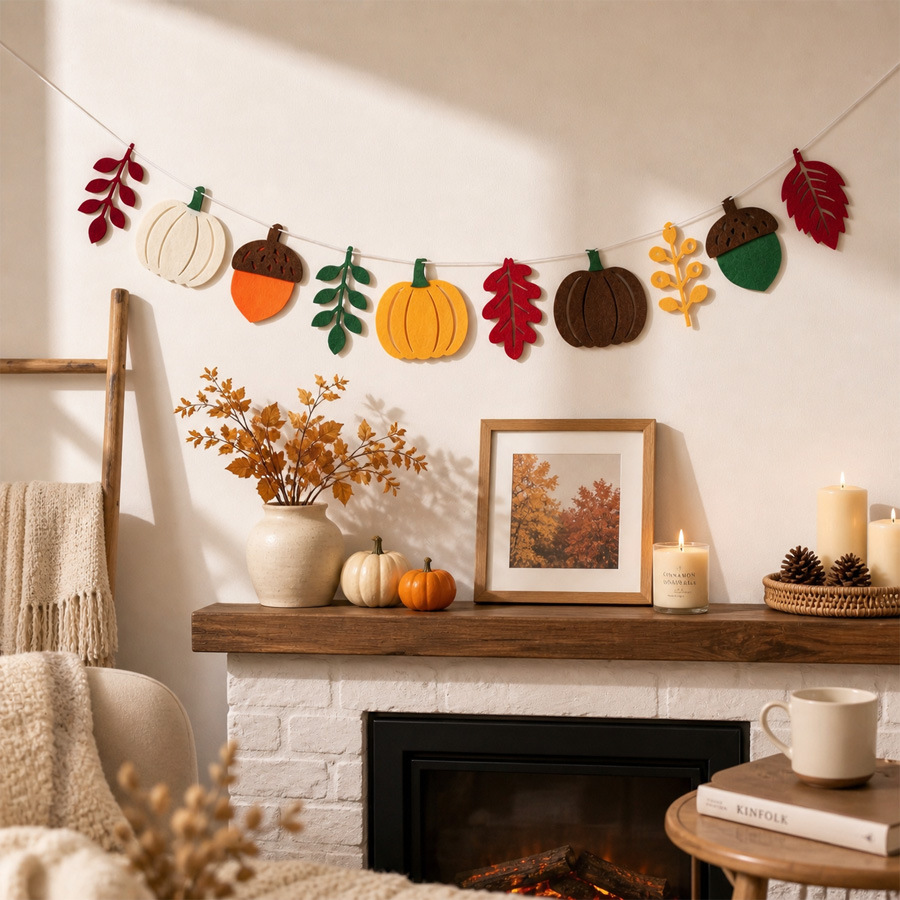 Bandera de Hojas de Calabaza O - Home Textiles And Decor reseña y precio