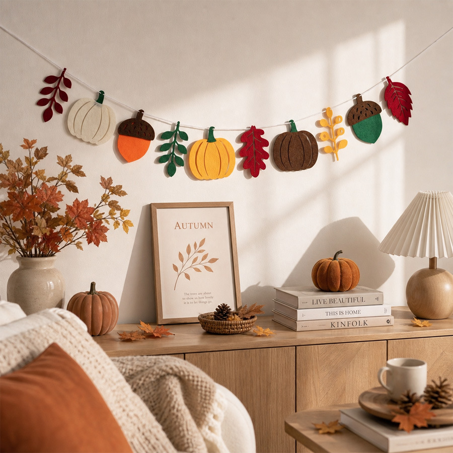 Bandera de Hojas de Calabaza O - Home Textiles And Decor reseña y precio