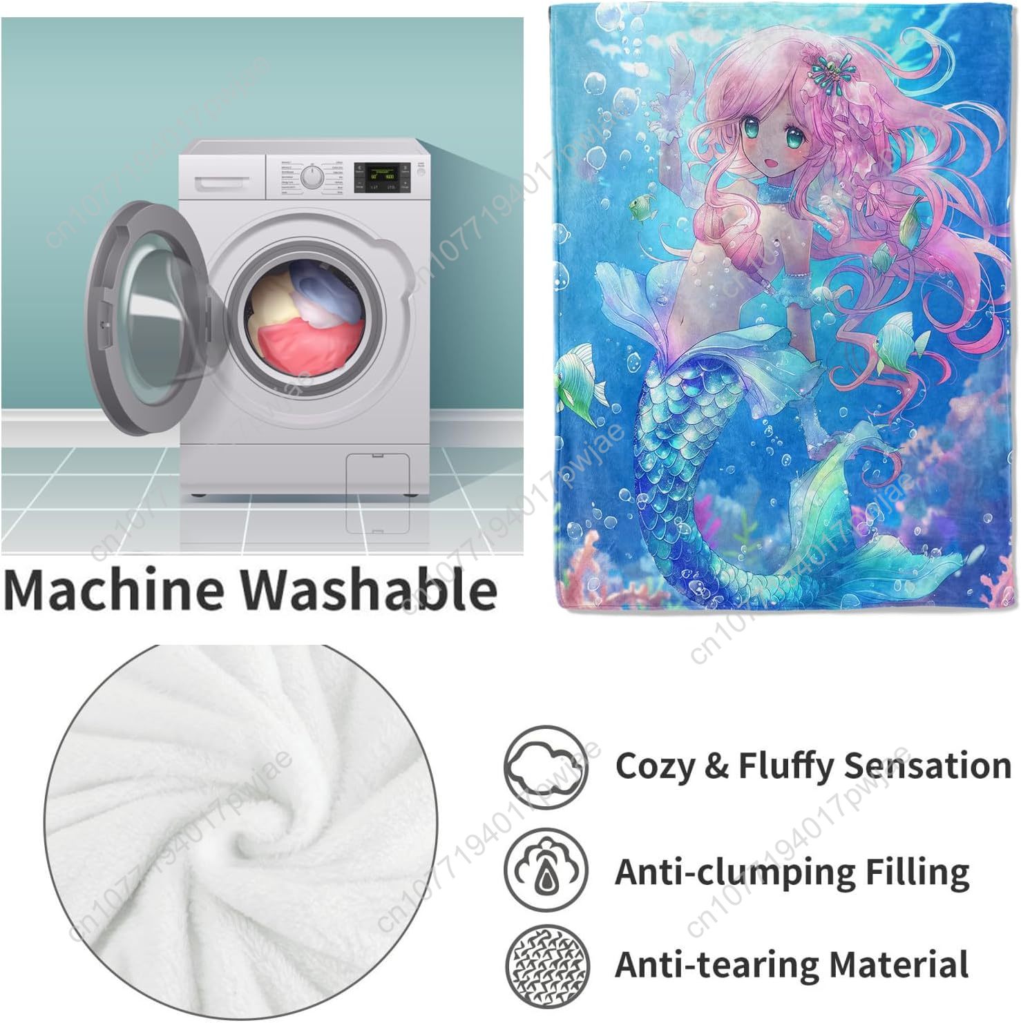 Manta de sirena bonita, mantas - Home Textiles And Decor reseña y precio